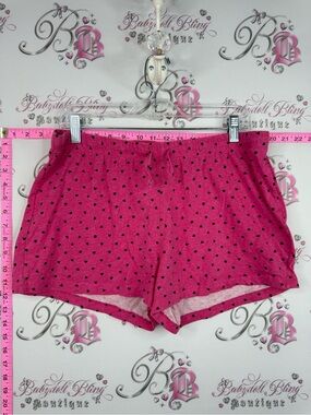 LVER SHORTS Hot Pink Heart Print Lounge Shorts